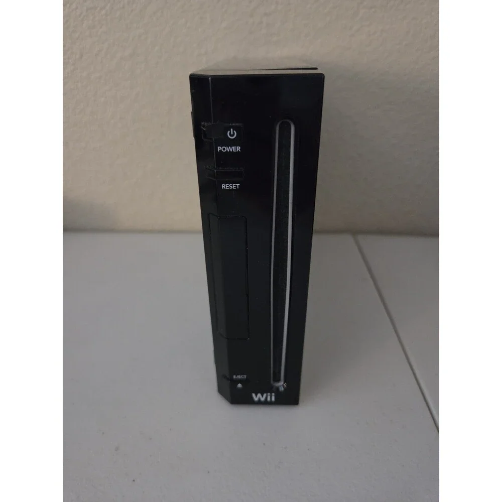 nintendo wii black console bundle RVL-001 gameCube compatible bundle working